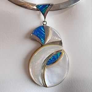 Mother of Pearl OPAL Inlay Pendant